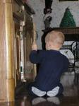 Jacob explores the Hanson's cabinets