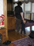 Jacob learns how to walk on his own with Uncle Kris