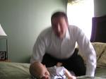 Daddy is a blurry mess playing with Jacob