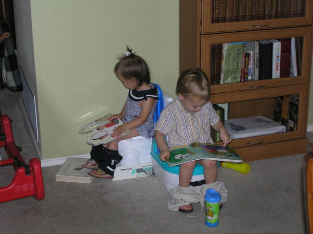 Jacob and Lacy enjoy some potty time