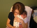 Lacy relaxes on Mom after nursing a bit