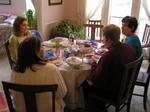 The family enjoys Easter lunch together