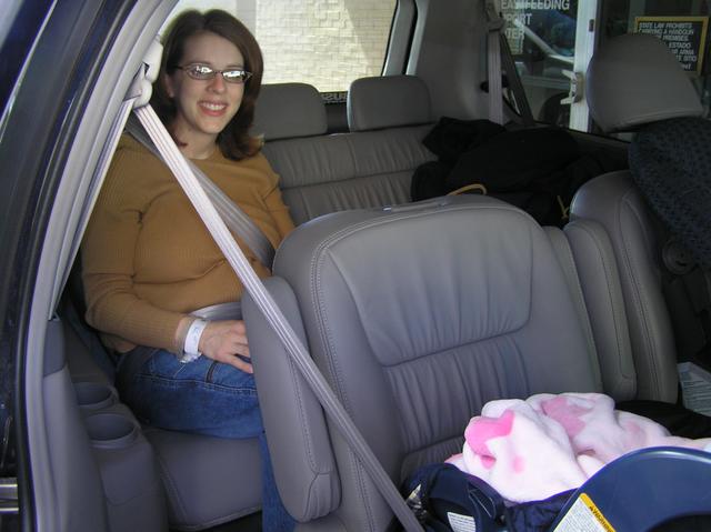 Kathy and Lacy are all strapped in for the ride