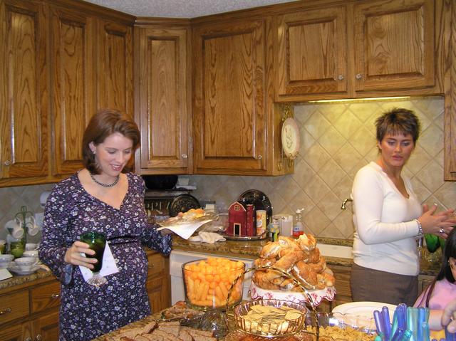 Kathy and Holly stock up on a little nourishment for the main event