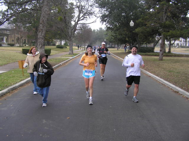 Putting on a good face at the 22 mile mark along Swiss Avenue