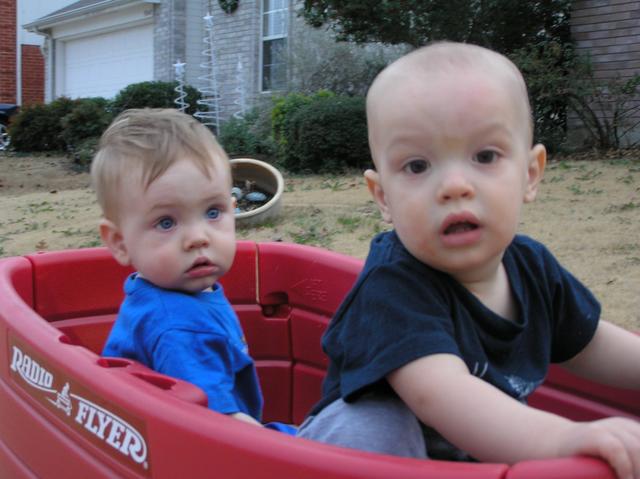 Enjoying the wagon ride