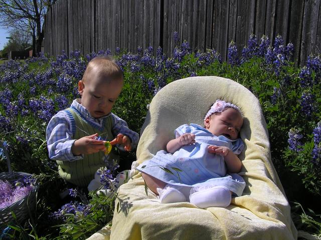 Jacob checks out a new Easter toy